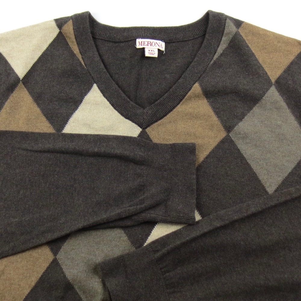 MENS - SOFT 2XL V-NECK SWEATER (100% COTTON)